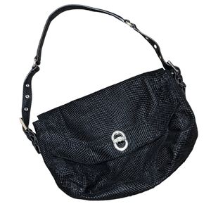 Aimee Kestenberg textured leather Rocco shoulder bag black silver tone hardware